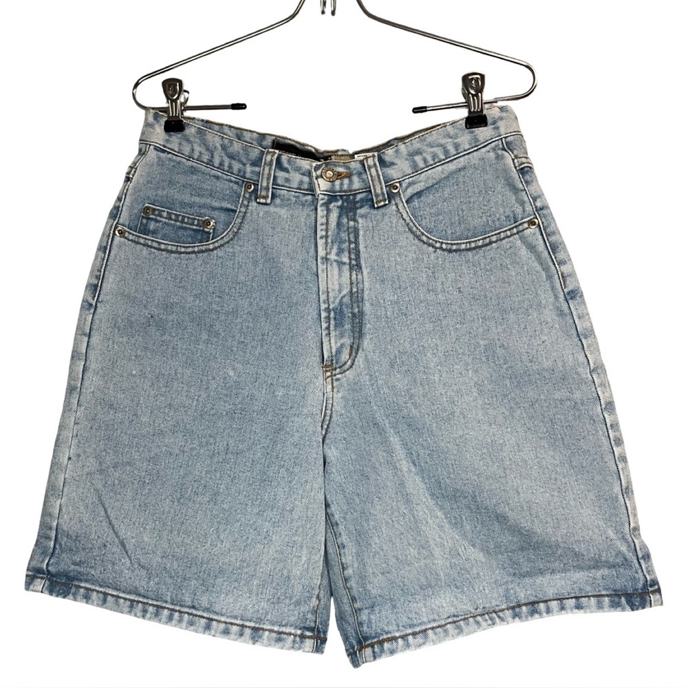 Vintage NY Line Denim High Waisted Mom Jorts Long Shorts 100% Cotton 29” waist